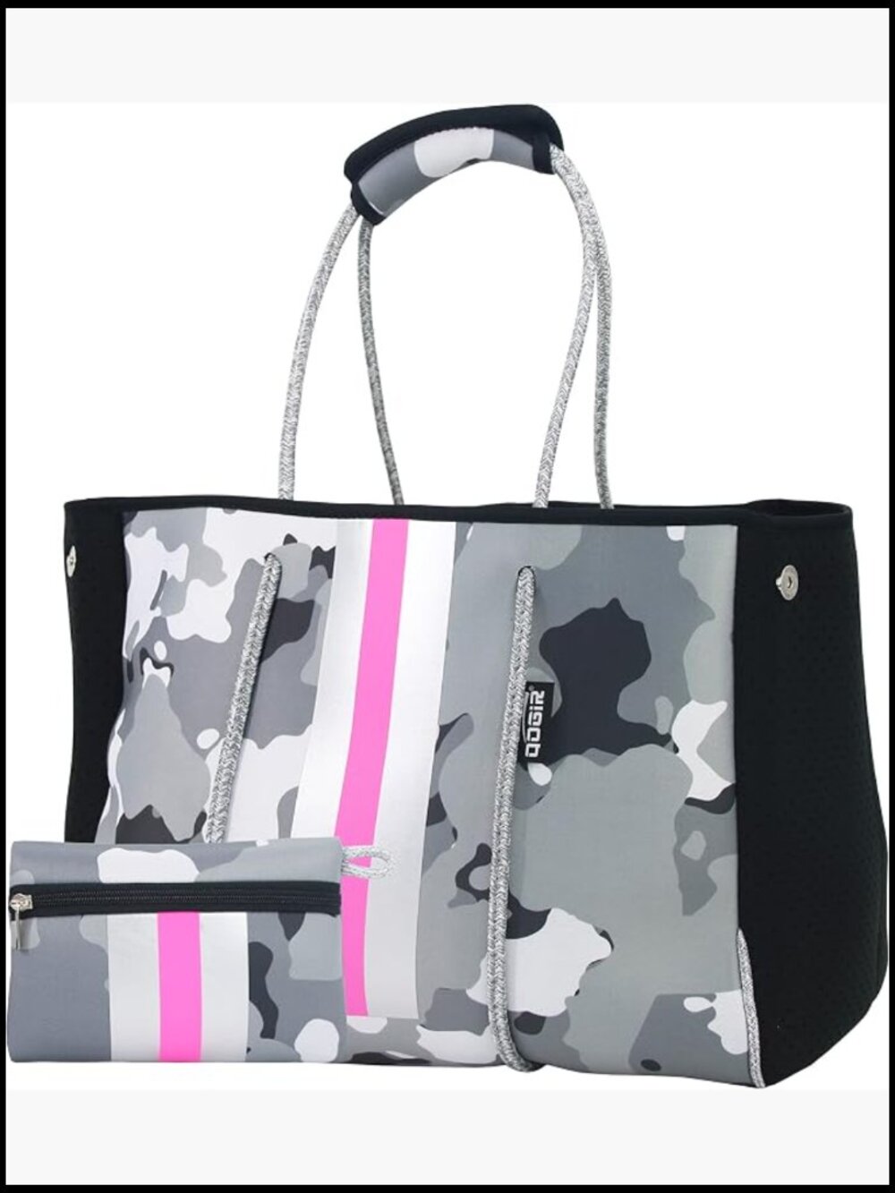 Neoprene Multipurpose Beach Bag Tote with Inner Zipper Pocket Large Travel